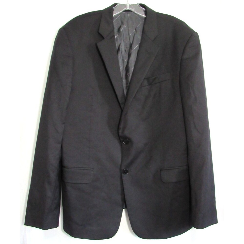 Armani Exchange Black Wool 2 Button Long Sleeve Blazer Jacket Size 42 EUC